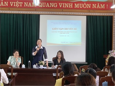 Trường MN Thị trấn Trâu Quỳ tổ chức kiến tập chuyên đề cấp Huyện  Giáo dục nếp sống thanh lịch văn minh cho trẻ 5 tuổi